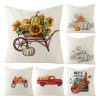 Cushion Cover Printing Pumpkin Linen Pillowcase Sofa